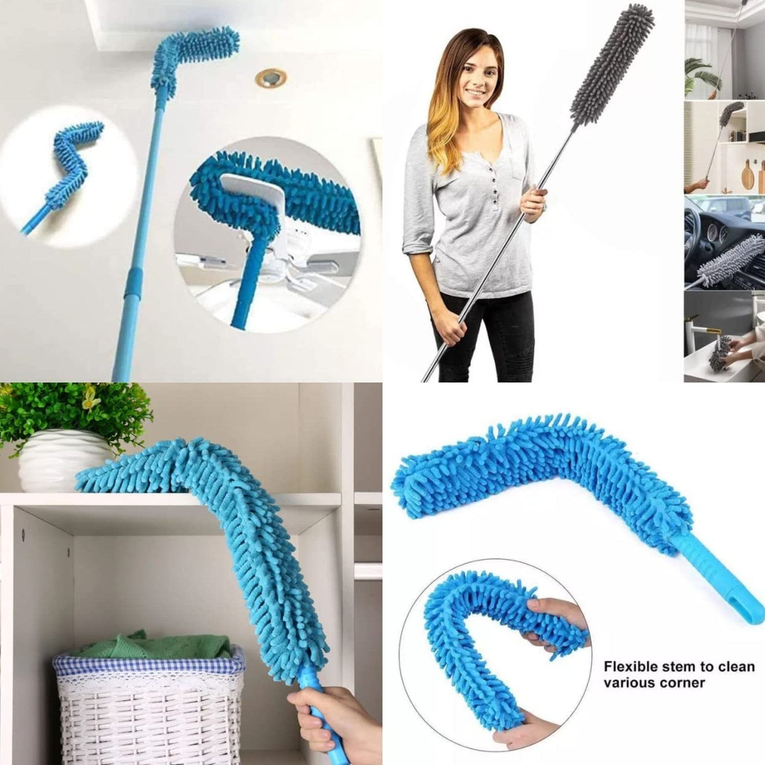 12728 Long Handle Dust Cleaning Brush, Adjustable Microfiber dust Brush, Foldable Home appliances Ceiling Cleaner, Latest Home Improvement Products 12728 Long Handle Dust Cleaning Brush, Adjustable Microfiber dust Brush, Foldable Home appliances Ceiling Cleaner, Latest Home Improvement Products